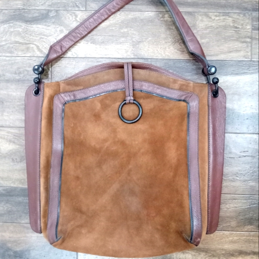 BCBGMaxAzaria Suede Amelia Boho slouchy handbag